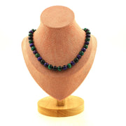 Green Tiger's Eye + Purple Tiger's Eye 8 mm beads necklace.