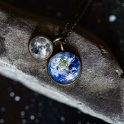 Earth and Moon Layered Space Necklace