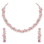 Women Beautifull Crystal Necklace with Earrings Set Size 17X112X3 CM