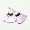 Hawaii Hula Skirt Fan Tassel Hoop Earrings