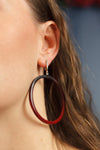 Red hoop earrings for women