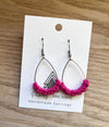 Hot Pink Silver Teardrops