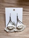 Cream Triangle Earrings