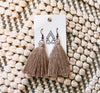 Tan Tassel Earrings