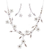 Bridal Wedding Jewelry Set Floral Vine Pearl Rhinestone