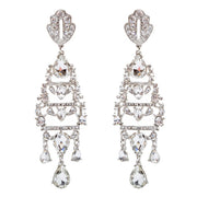 Bridal Wedding Jewelry Crystal Rhinestone Stunning Long Links Dangle