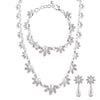 Bridal Wedding Jewelry Crystal Rhinestone Necklace Set Sweet Floral