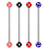 316L Surgical Steel Industrial Barbell with UV Acrylic Multi Gemmed Ba