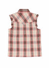 Kid's Pearl Snap Western Plaid Vest