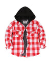 Kids Boys and Girls Quilted Lined Hooded Flannel Shirt Jacket,Snap