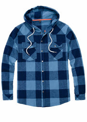 Men's Heavyweight Flannel Hoodie,Double Brushed 100% Cotton,Relaxed