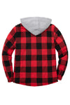 Men's Matching Family Quilted Lined Red Plaid Hoodie