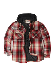 Kids Boys and Girls Quilted Lined Hooded Flannel Shirt Jacket,Snap