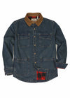 Men's Flannel Lined Utility Denim Shacket,Workwear-inspired, 11.2 oz