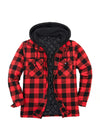 Men's Matching Family Red Buffalo Plaid Hooded Flannel Shacket