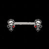 316L Stainless Steel Red Eye Alien Skull Nipple Bar