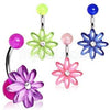 UV Acrylic Clear Gem Daisy Flower Navel Ring