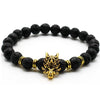 Men's Volcanic Stone Bracelet Dragon Pendant Bracelet Stone Elastic