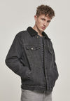 Sherpa Lined Jeans Jacket - Black Wash