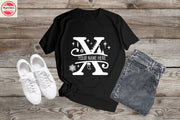 344. MONOGRAMMED CHRISTMAS X, Custom Made Shirt, Personalized T-Shirt,