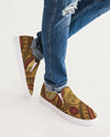 Herensneakers, bruine Paisley lage canvas instappers sportschoenen - 