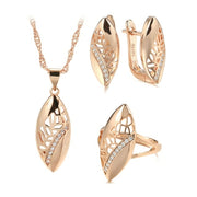 2022 New Trendy Ethnic Bride Wedding Jewelry Sets 585 Rose Gold With