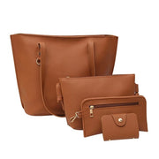 4Pcs Women's handbag Litchi Pattern Leather