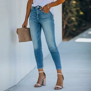 Streetwear Ladies High Waist Stretch Skinny Denim Jeans