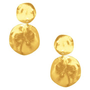 Double disc drop earrings