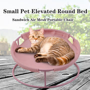 Elevated Round Pet Bed Portable Cat Bed Breathable