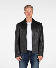 Mens Classic Zip Up Leather Jacket