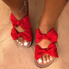 Dames Slides 2 Bandjes Comfy Bow Slide Sandalen Rood