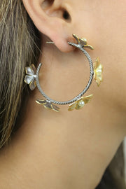 Cammomile Hoop Earrings