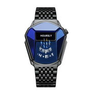 Luxury HOURSLY Brand Trend Cool Men's Wrist Watch Stainless Steel
