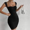 Mouwloze gebreide bodycon-jurk