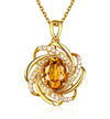 Real 18k Gold 2 Carats Topaz Pendant Women Luxury Yellow Gemstone 18 K