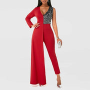 Sexy V-hals Slim Office Lady Playsuit Overall Dames Jumpsuit