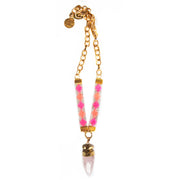 St Tropez kristal kwarts ketting - neonroze