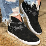 Women Casual Shoes Non-slip Sneakers Mid Top Ladies Sport Shoes Metal