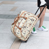 Women Travel Bag Trolley Suitcase PU Leather Large Capacity Waterproof