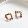 Beads on Square Hoop Earrings