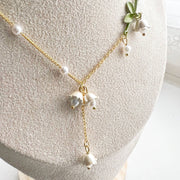 Bellflower Necklace - White Campanula Flower Necklace