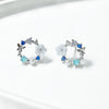 Blue Flower Wreath Earrings