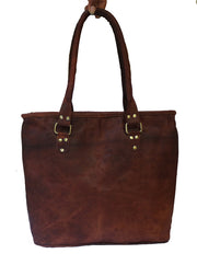 Brown Leather Tote Handbag.