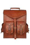 Handmade Brown Leather Laptop Backpack For Unisex,