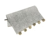 Saveplace® grijze wollen mat voor meubelhangmat met grote pompons