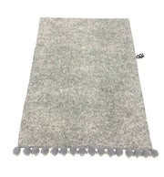Saveplace® grey wool mat for furniture hammock with small pom poms