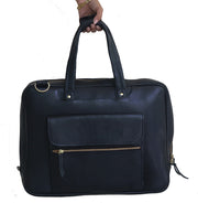 Black Leather Briefcase For 15 Inch Laptop.