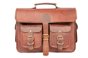 Handmade Leather Laptop Messenger Briefcase Bag For Unisex .