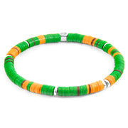 Groene Malawi zilver en vinyl disc armband